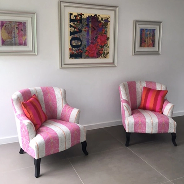 Grassington Chairs in Clarke & Clarke Carmine